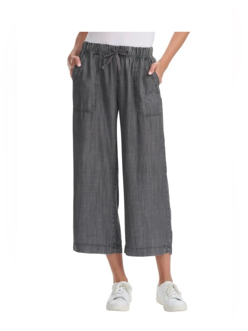 NWT Splendid Wide Leg Lyocell Breathable Crop Pants Black XXL